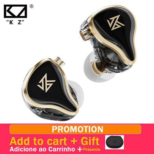 KZ ZAS Earphones 7BA+1DD Dynamic Hybrid Wired Headphones HiFi Bass Sport Headset With Microphones in Ear Monitors