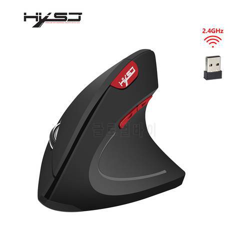 HXSJ T24 Wireless Vertical Mouse Ergonomic 3 DPI Optional Adjustable 2400 DPI 6 Keys Healthy Mouse for PC Laptop