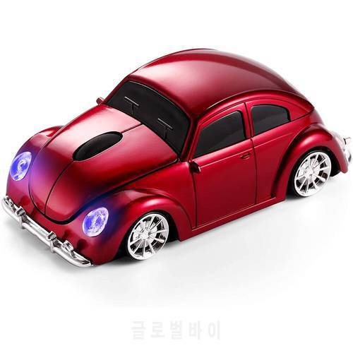 2.4G Wireless Mouse Car Shape Computer USB Mice 1600DPI Office 3D Optical Mause Gamer with LED Light for Laptop PC Girl Gift