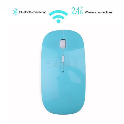 kebidumei New 2 In 1 Wireless Dual Mode Bluetooth 5.0 + 2.4Ghz Mouse 1600 DPI Ultra-thin Ergonomic Portable Optical Mice For PC
