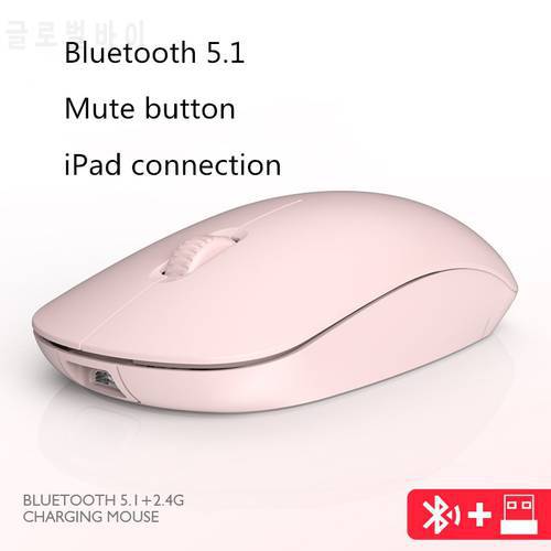 Wireless Mouse Bluetooth Rechargeable Mouse Pink Mouse Blutooth Mouse Ultra-thin Silent Gaming Mouse for IPad Computer Laptop PC