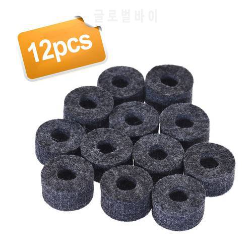 12pcs Cymbal Felts Hi-Hat Clutch Felt Drum Set Cymbal Stand Felt Washer Small Size Gray Percussion instrument accessories