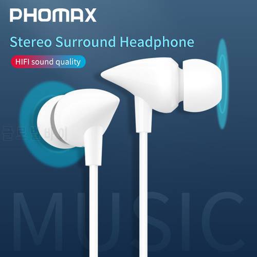 PHOMAX Bass Wired Headphone 3.5MM In-ear Earphones with Microphone Hifi Earpiece Headset for Phone Xiaomi Samsung Huawei game
