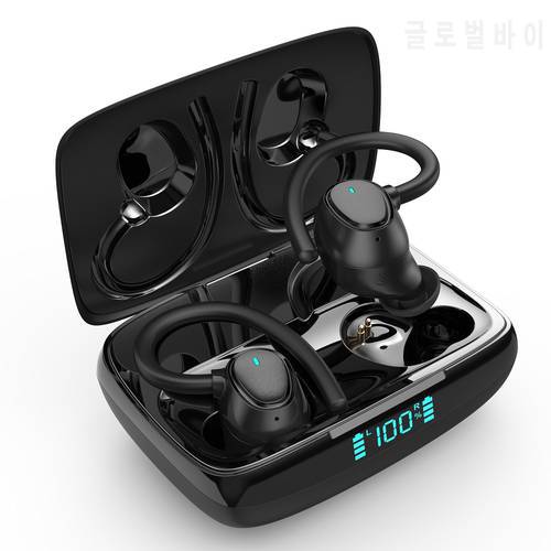 TWS Wireless Earphones Bluetooth 5.1 Sports Headphone IPX7 Waterproof Headsets Touch Control 9D Stereo Headset with Mic Earpiece