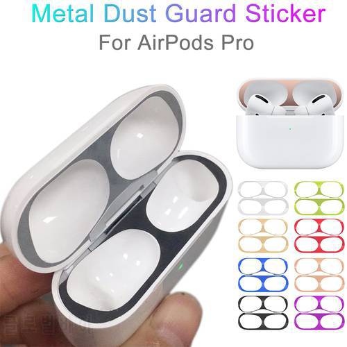 For Airpods Pro Metal Electroplate Dust-proof Sticker Protective Cover Film Iron Shavings Dust Guard Sticker For AirPods 3