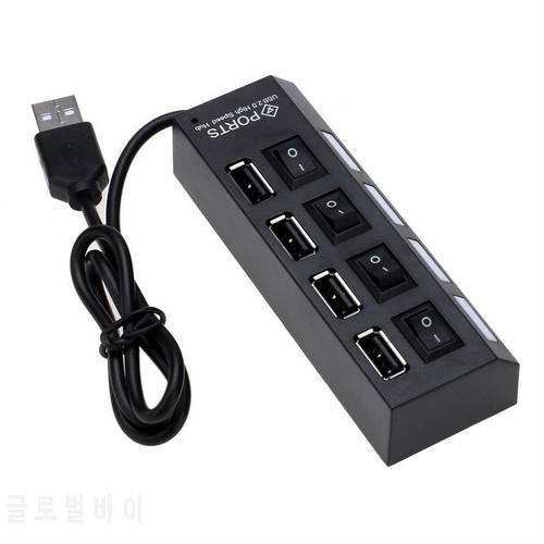 4 Port USB HUB Multi USB 2.0 Splitter 480 Mbps High Speed Converter Adapter with on/off Switch For MacBook PC Notebook