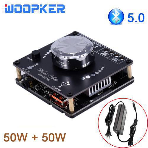 Woopker Bluetooth 5.0 TPA3116D2 Digital Power Audio Amplifier Board 100Wx2 50Wx2 AMP Stereo Home Theater AUX 502H 1002M 502M