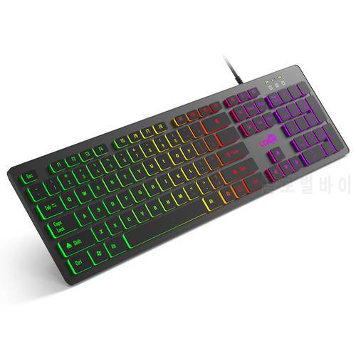 RGB Keyboards Mouse Wired Gaming Keyboard Fashion Ultra-thin Feeling Mute USB 104 Keycaps Waterproof for PC Laptop Desktop Gamer
