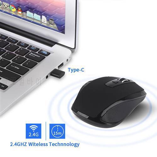 MODAO 2.4Ghz 6 Buttons 1600 DPI Type C Wireless Mouse USB C Mice for / Pro USB C Devices Wireless Mice Wireless Optical Mouse