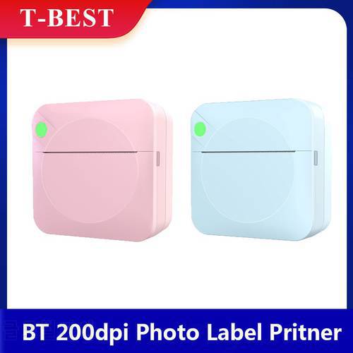 Portable Mini Thermal Printer Wirelessly BT 200dpi Photo Label Memo Wrong Question Printing Built-in 1000mAh with 1 Roll Paper