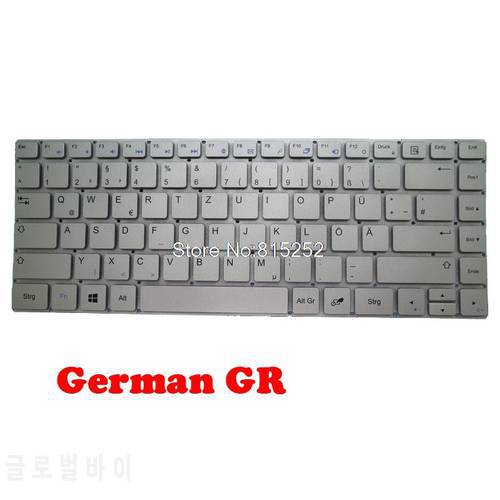 Laptop keyboard For Trekstor Primebook C13 C13B Without Frame Silver German GR/United States US NEW