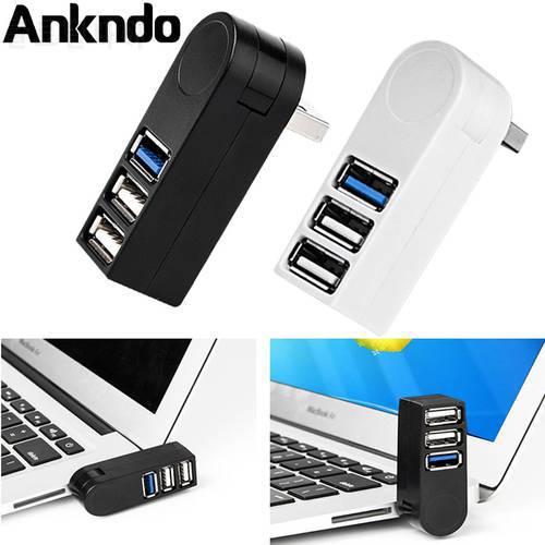 ANKNDO 3 Ports USB Hub For Laptop Computer Mini Rotate Cable Splitter Adapter Data Cable Extention Hab 2.0 3.0 PC Accessories