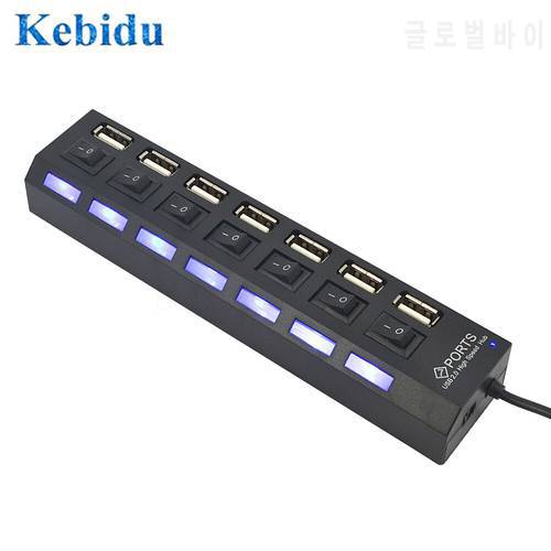 4/7 Port USB 2.0 HUB Multi On/Off Switch Splitter 480 Mbps High Speed Converter Adapter with on/off Switch For PC Notebook