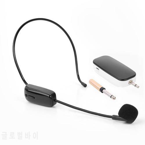 New 2 in 1 Handheld UHF Wireless Microphone Professional Head-Wear Mic Volume Amplifier for Speech Teaching Audio Converter