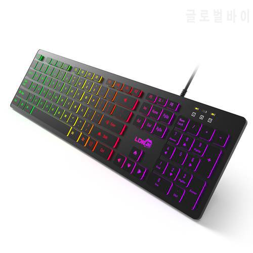 Computer Desktop Gaming Keyboard Light Backlit RGB Mute wired keyboard Mouse set USB office home