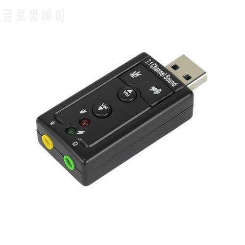 7.1 Sound Card 3D Stereo USB Audio Adapter to jack 3.5mm External Sound Card for Windows XP/2000/Vista/7 Laptop PC