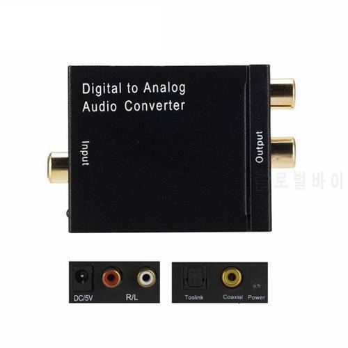 3.5mm 2RCA L/R Amplifier Optical Fiber Coaxial Signal to Analog DAC Spdif Stereo Adapter Digital To Analog Audio Converter