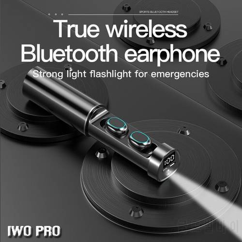 5.2 Chip Earphone Bluetooth Earphones LED Flashlight in Ear Headphones Blutooth Gaming Headset With Microphone Sport Handsfree