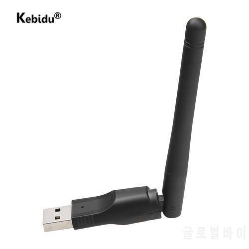 Kebidu Mini Network Card USB WiFi Wireless LAN Adapter for Digital Satellite Receiver With MT7601 Chip Antenna For Computer
