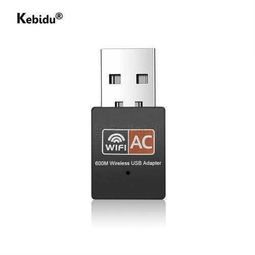 Kebidu 2.4Ghz + 5Ghz USB Wifi Adapter Network Card 600Mbps Wifi Receiver Dongle Dual Band For Windows XP/Vista/7/8/8.1/10 Mac