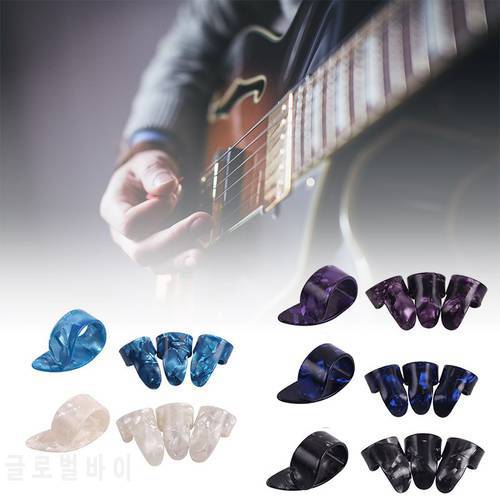 4pcs Guitar Plectrums Sheath Thumb Finger Picks for Acoustic Electric Bass Guitar Picks Pickup Fingerstyle Thumb Plectrums