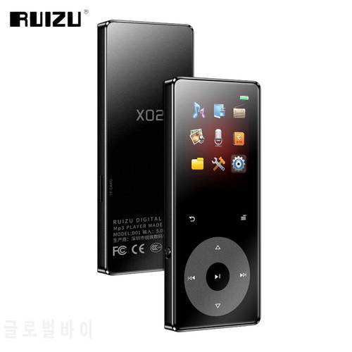 RUIZU X02B Touch Screen Hifi MP3 Player With Bluetooth 5.0 Built-in Speaker Player Support TF Card Radio Video,Recording,Ebook