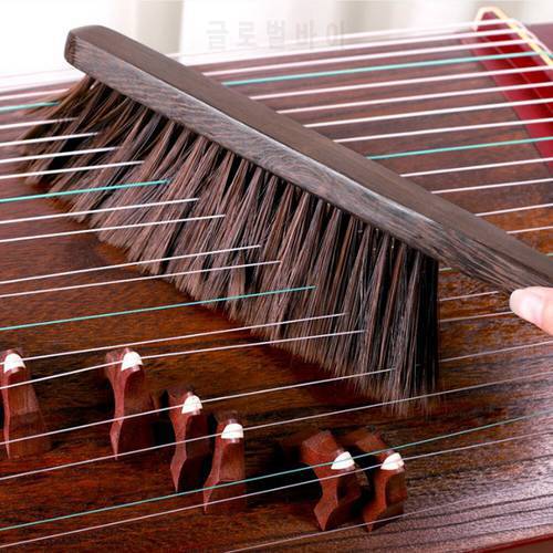 Guzheng Wooden Brush Cleaning Tools Ergonomic Soft Bristles Piano Brush with Handle for Beginners Music Instrument Cleaner