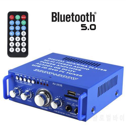 Bluetooth Home Stereo Amplifier -2-Channel 600 Watt Power Amplifier Home Audio Receiver System Supports FM Radio SD Card U Disk