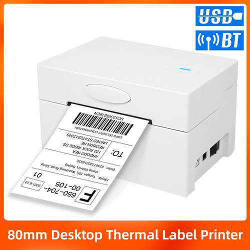 Desktop Thermal Label Printer Portable 3inch Barcode Receipt Printer 203dpi USB Bluetooth Label Sticker ESC/POS for Retail Store