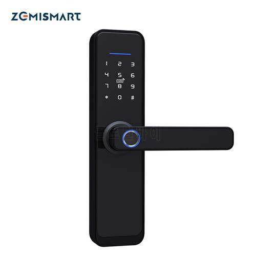 Zemismart Tuya WiFi Smart Handle Door Lock Core Cylinder Intelligent Security Lock Encryption with Keys Work with Smart Life APP