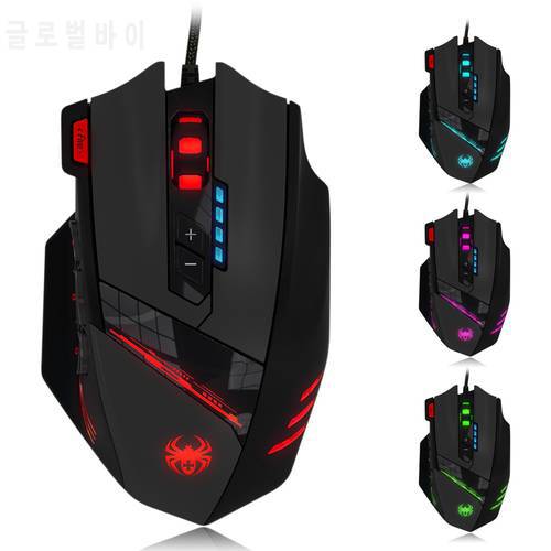 ZELOTES C-12 12 Programmable Buttons Optical Gaming Mouse USB Wired 4 Gears 4000DPI Adjustable Colorful Backlight Mice