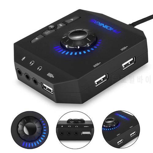 Profession Computer USB Sound Card Channel 7.1 Audio Adapter Converter Audio Interface for PC Laptop External Sound Card