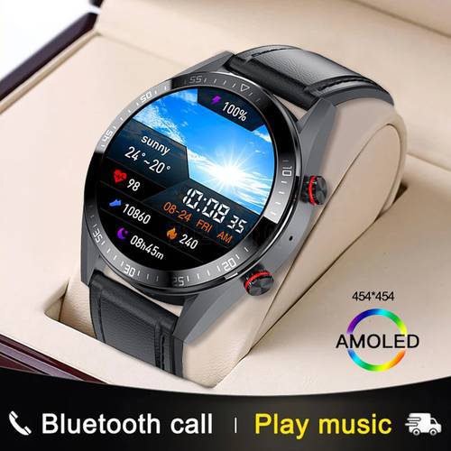 454*454 HD Screen Smart Watches Always Display The Time Bluetooth Call Music Player smartwatch Men For iOS Android TWS Earphones