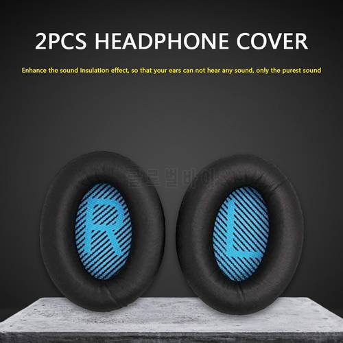 2PCS Headphone Cushion Pads Cover Headphones Replacement Earpads Ear Pads For Bose QuietComfort 35 QC35 QC 35 25 15 QC25 QC15