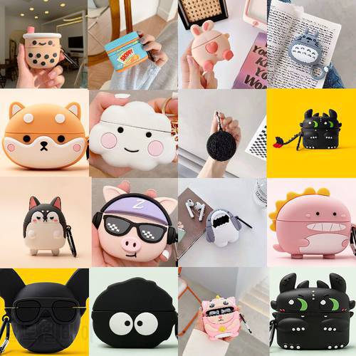 3D Silicone headphone Cases For Huawei Freebuds 4i Case Cute Cartoon Wireless Bluetooth Headset Cover For Huawei 4i Case Funda