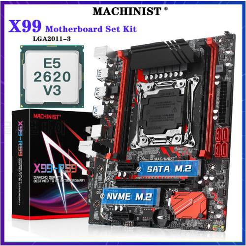 MACHINIST E5 RS9 Motherboard With Kit Xeon E5 2620 V3 Processor LGA 2011-3 Combo Support DDR4 RAM NVME M.2 USB 3.0 Four-channel