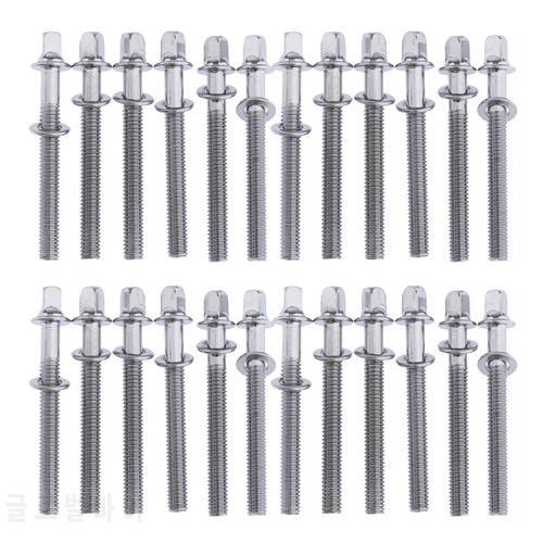 24 Pieces 50mm Drum Tension Rods with Washers / Drum Screws / Tension Screws Drum Set Snare Bass Parts Accessories
