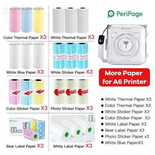 Peripage A6 Paper 58mm Label Sticker Notes Color Photo Printer Paper Labels Peripage A6 Printers Papers roll Color Sticker Paper