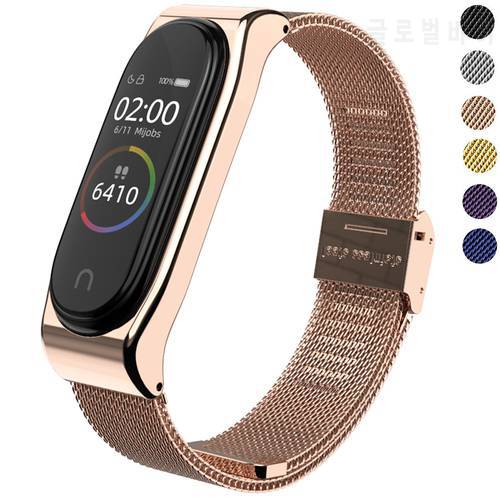 for Xiaomi Mi Band 6 5 4 3 Strap Bracelet Metal Wrist Strap NFC Global Version Replacement Accessories Watch Band