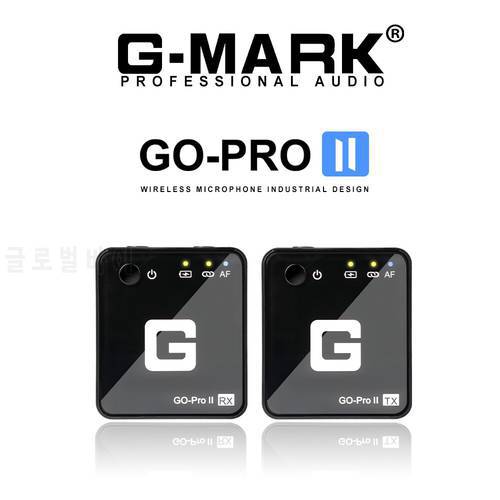 Wireless Microphone G-MARK GO PRO II Camera Interview Lapel Lavalier Mic For ASMR DSLR Phone Live Webcast Rcording Studio