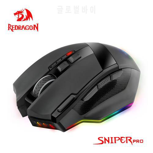 REDRAGON Sniper M801P Pro RGB USB Wireless 2.4G Gaming Mouse 16400 DPI Programmable Optics Mice For Computer Gamer PC
