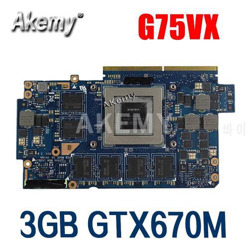 Amazoon Video card For Asus G75V G75VX 3GB GTX670M Highest configuration N13E-GR-A2 Graphic card 100% Tested Free Shipping