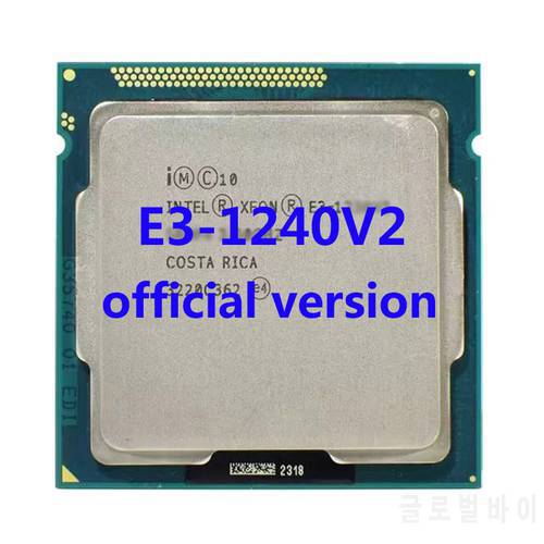 E3-1240V2 Official Version Intel Xeon E3 1240V2 3.4Ghz/3.8Ghz 4-Core 8MB Cache 69W LGA1155 CPU Processor For B75/H61 Motherboard