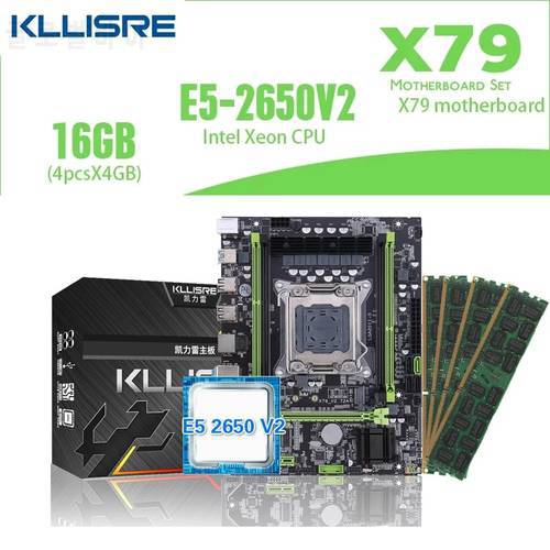 Kllisre X79 motherboard combo kit set LGA 2011 E5 2650 V2 CPU 2*8GB memory DDR3 1600 ECC RAM