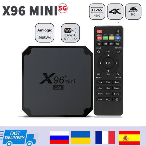 X96 mini 5G Smart Android 9.0 TV Box Amlogic S905W/S905W4 Set Top Box 2.4G 5G WiFi 2G16G HD 4K Media Player 1G8GB x96mini tvbox