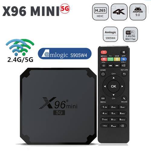 X96 mini 5G Smart TV Box Android 9.0 Amlogic S905W S905W4 2.4G 5G Duaal Wifi 4K Media Player H.265 Youtube Set Top Box x96mini