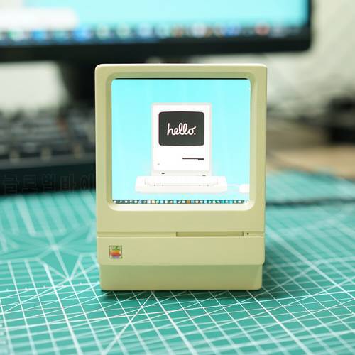 Mini retro nostalgic 3.8 inch 1200*1080 small TV Macintosh computer reproduction computer secondary screen