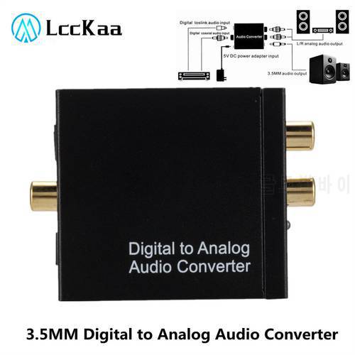 LccKaa 3.5MM Jack Coaxial Optical Fiber Digital To Analog Audio Aux Rca L / R Converter Spdif Digital Audio Decoder Amplifier