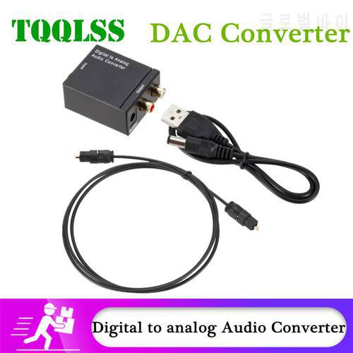TQQLSS Digital to Analog Audio Converter Optical Fiber Toslink Coaxial Signal to RCA R/L Audio Decoder SPDIF ATV DAC Amplifier