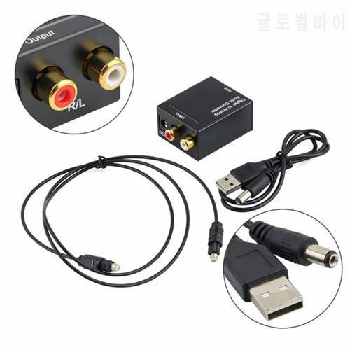 2*RCA Digital to Analog Audio Converter Decoder Amplifier Optical Fiber Coaxial Signal to Analog DAC Spdif Stereo Audio Adapter